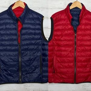 Hawke & Co Reversible Down Puffer Vest Red Navy XL